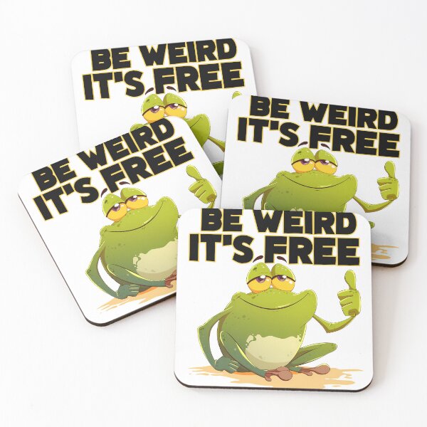 Item preview, Be Weird It's Free Funny Frog Mascot Humor Quotes Design designed and sold by DesignArtist.ia.