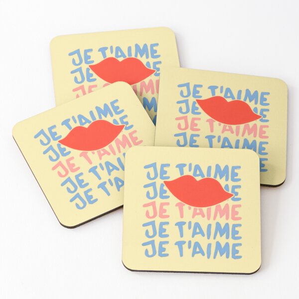 Item preview, Je T’aime - Romantic French Love Typography Art designed and sold by Rangmanch.