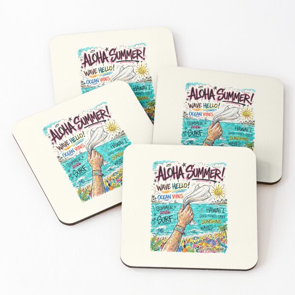 Item preview, Aloha Verano Hawái Beso Playa Surf designed and sold by SplashTastic.