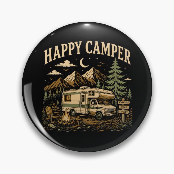 Artikelvorschau, Fröhlicher Camper Vintage Camper Camping Grafik entworfen und verkauft von American Spirit.