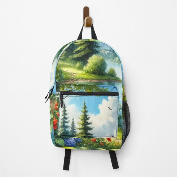 Item preview, Serene river landscape with vibrant flowers and tranquil forest harmony in picturesque nature designed and sold by FotoworldEdel.