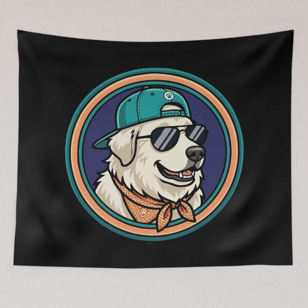 Item preview, Great Pyrenees Dog Dad - Cool Sunglasses and Cap Mascot Art designed and sold by The Real Life Symphony.