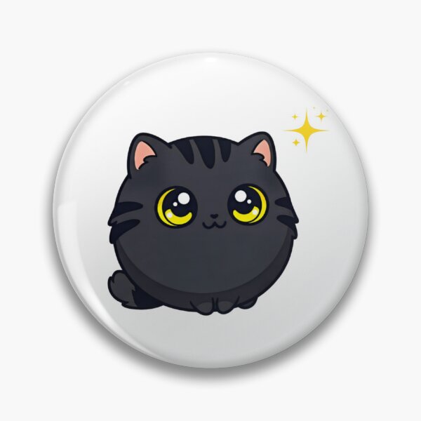 Item preview, CuteTabby Black Cat - Energetic Kawaii Chibi designed and sold by Shifer Design.