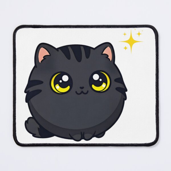 Item preview, CuteTabby Black Cat - Energetic Kawaii Chibi designed and sold by Shifer Design.
