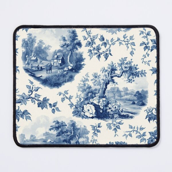 Item preview, Classic French Toile Countryside Landscape & Floral Pattern designed and sold by warayut.