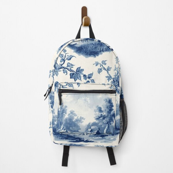 Item preview, Classic French Toile Countryside Landscape & Floral Pattern designed and sold by warayut.