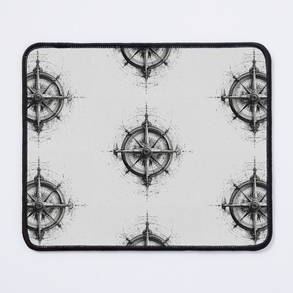 Item preview, Vintage Compass Rose Monochrome Nautical Illustration designed and sold by onubi.
