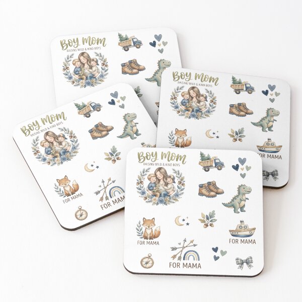 Item preview, Mom Sticker Sheet | Raising Wild & Kind Boys | Watercolor Boho Boys Stickers designed and sold by CUTE & FUN CREATIONS.