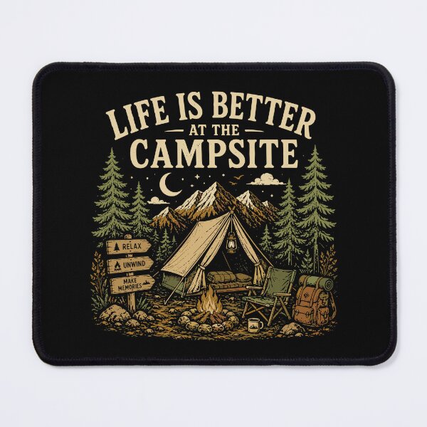 Item preview, Life Is Better at the Campsite Vintage Tent Camping Graphic designed and sold by American Spirit.