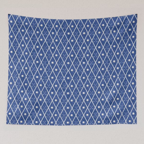 Item preview, Golf Balls & Clubs Argyle on Medium Blue designed and sold by KSimpson838.