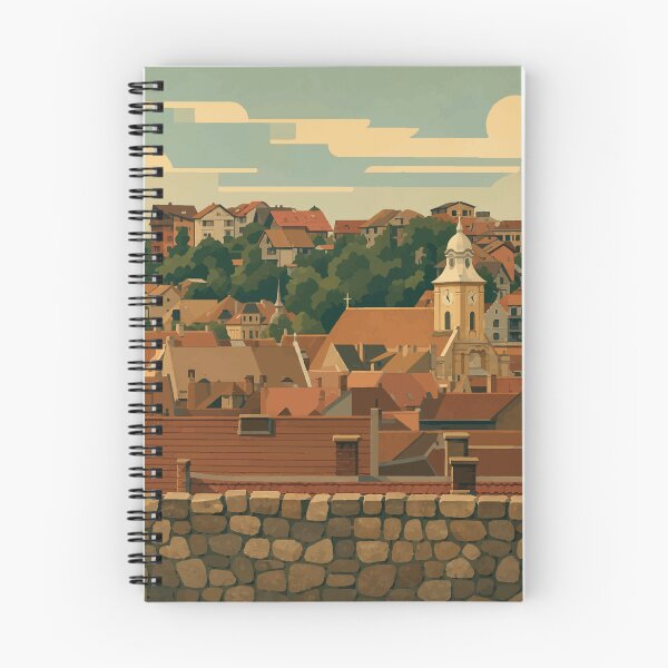 Item preview, Romania - Art Deco–inspired illustration of Brașov designed and sold by darekkocurek.