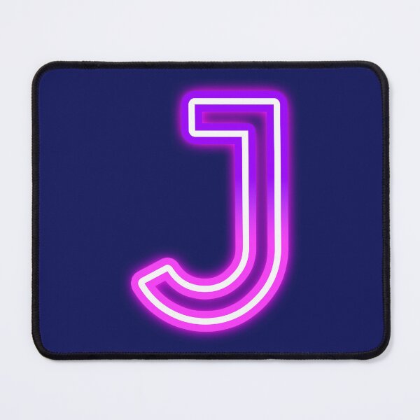 Item preview, Letter J Neon Pink Purple Glow - Retro Futuristic Monogram Initial designed and sold by SolutionsArt.