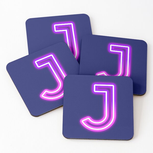 Item preview, Letter J Neon Pink Purple Glow - Retro Futuristic Monogram Initial designed and sold by SolutionsArt.