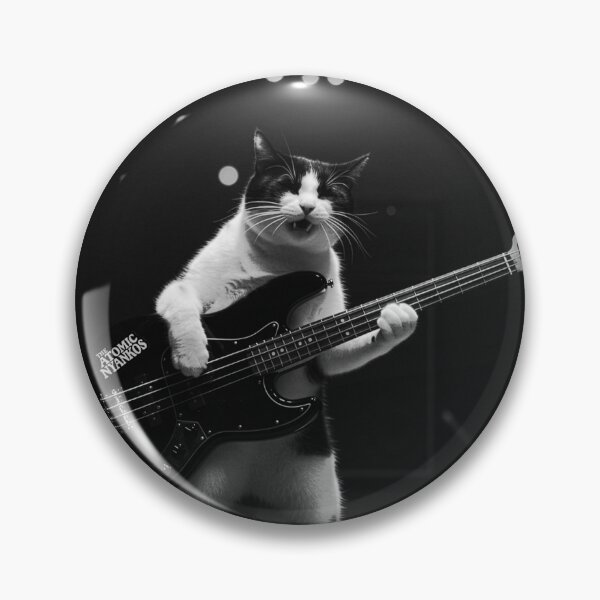 Item preview, The Atomic Bass Cat: Grunge Low-End Legend, Rhyth-Meow-th designed and sold by The Atomics.