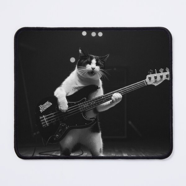 Item preview, The Atomic Bass Cat: Grunge Low-End Legend, Rhyth-Meow-th designed and sold by The Atomics.