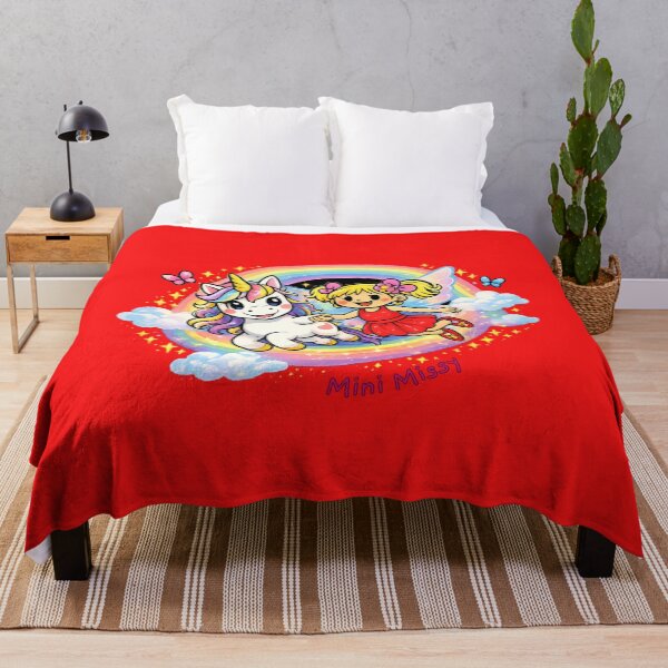 Item preview, Mini Missy & Unicorn Magic – Cute Rainbow Flying Girl Cartoon Fantasy designed and sold by Black Signal.