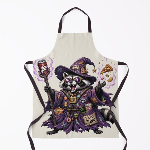 Item preview, Trash Wizard Raccoon - Chaotic Raccoon Mage with Pizza and Soda designed and sold by Motel Mirage.