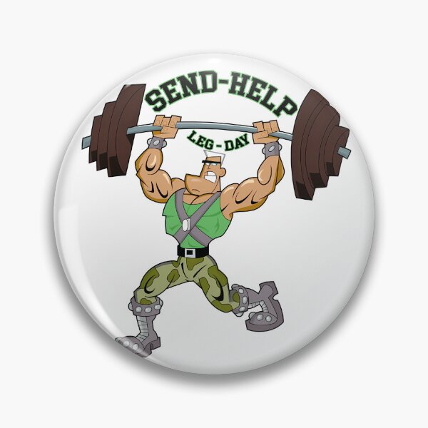 Item preview, Send Help Leg Day Funny Gym Bodybuilding Cartoon Mascot Design designed and sold by DesignArtist.ia.
