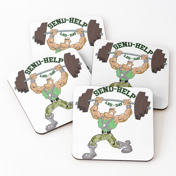 Item preview, Send Help Leg Day Funny Gym Bodybuilding Cartoon Mascot Design designed and sold by DesignArtist.ia.
