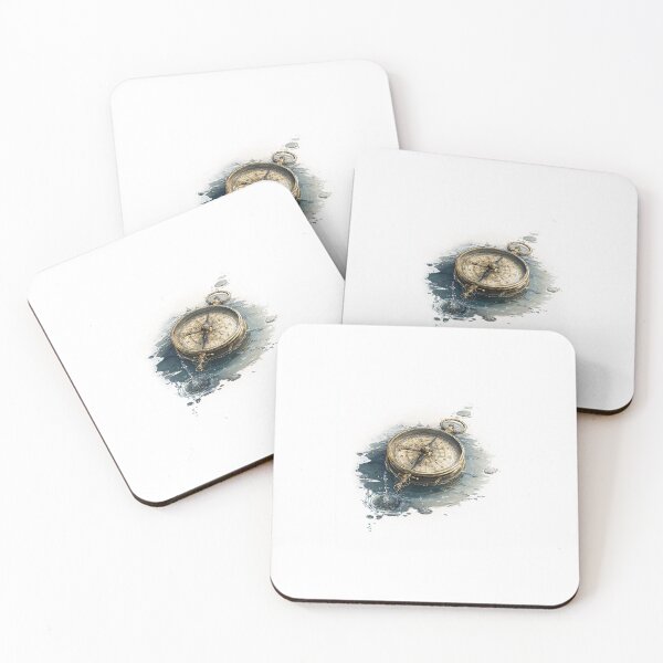 Item preview, Vintage Compass in Watercolor Splash Minimal Art designed and sold by onubi.
