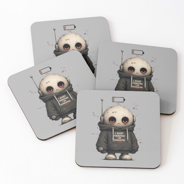 Item preview, Existential Robot – I Exist Therefore I Am Exhausted designed and sold by Motel Mirage.