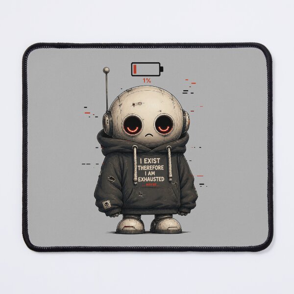 Item preview, Existential Robot – I Exist Therefore I Am Exhausted designed and sold by Motel Mirage.