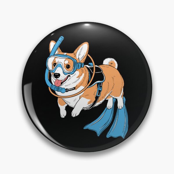 Item preview, Cute Scuba Diving Corgi Dog Snorkeling In Summer Ocean Vacation Art designed and sold by Serene woods.