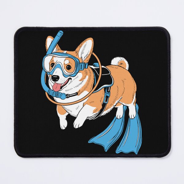 Item preview, Cute Scuba Diving Corgi Dog Snorkeling In Summer Ocean Vacation Art designed and sold by Serene woods.