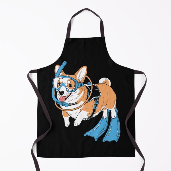 Item preview, Cute Scuba Diving Corgi Dog Snorkeling In Summer Ocean Vacation Art designed and sold by Serene woods.