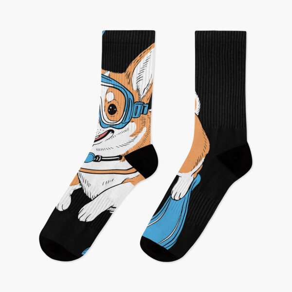 Item preview, Cute Scuba Diving Corgi Dog Snorkeling In Summer Ocean Vacation Art designed and sold by Serene woods.