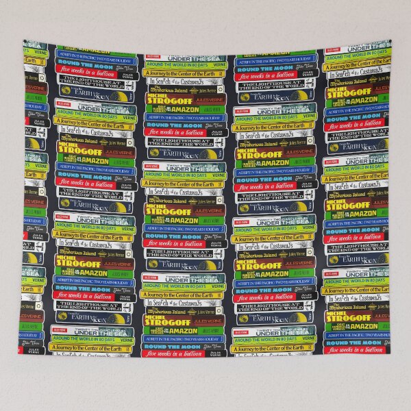 Item preview, Jules Verne Book Stack - Classic Reading Sci Fi Literature designed and sold by darklordpug.