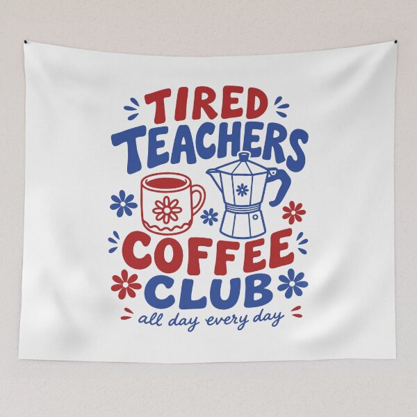 Item preview, Tired Teachers Coffee Club Retro Educator designed and sold by gunaone-design.