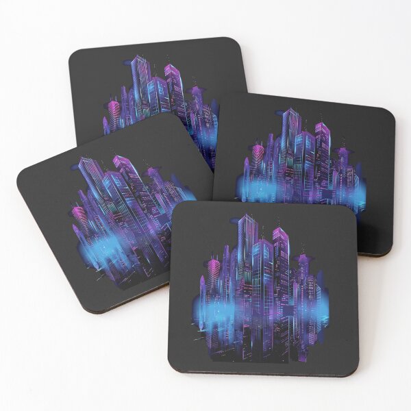 Item preview, Neon City Skyline  Cyberpunk Retro Future Art designed and sold by RetroWaveArtCo.
