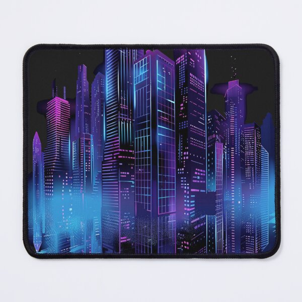 Item preview, Neon City Skyline Cyberpunk Retro Future Art designed and sold by RetroWaveArtCo.