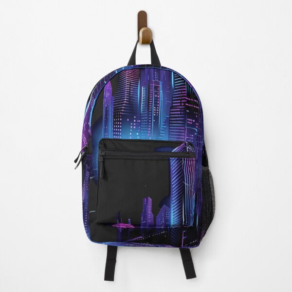 Item preview, Neon City Skyline  Cyberpunk Retro Future Art designed and sold by RetroWaveArtCo.