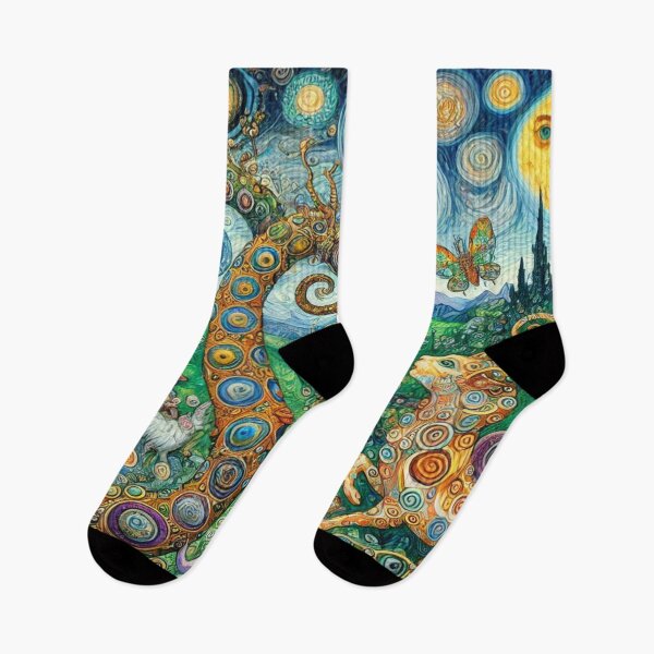 Item preview, Surreal fantasy landscape in the style of Gustav Klimt with lion spirit and mystical spiral dream vibes designed and sold by FotoworldEdel.