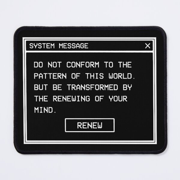 Item preview, Do not conform to the pattern of this world Romans 12:2 Retrowave Christian System Warning designed and sold by bard-art.