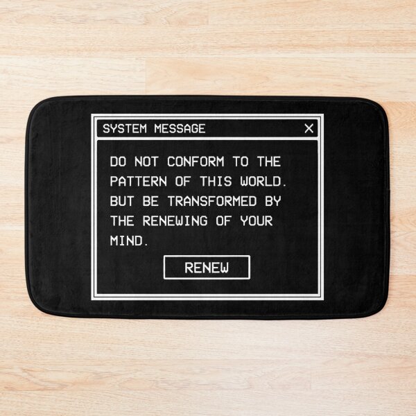 Item preview, Do not conform to the pattern of this world Romans 12:2 Retrowave Christian System Warning designed and sold by bard-art.