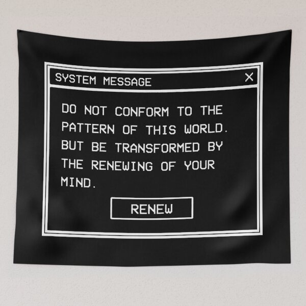 Item preview, Do not conform to the pattern of this world Romans 12:2 Retrowave Christian System Warning designed and sold by bard-art.