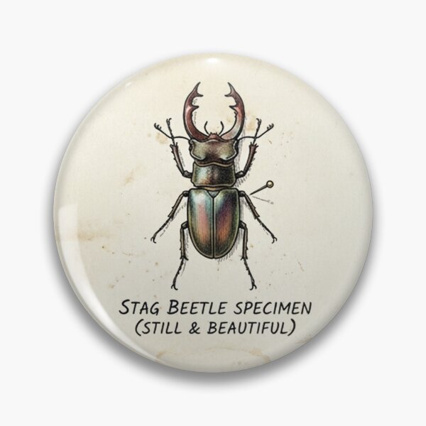 Item preview, Nature's Curiosities: Stag Beetle Specimen Sticker designed and sold by artblooming03.