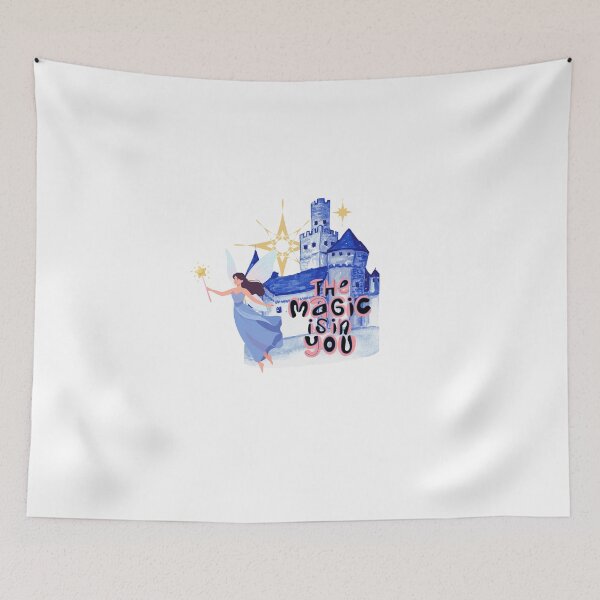 Item preview, The Magic Is In You Fairy Castle Motivational Quote Design designed and sold by Palette-Vibes.