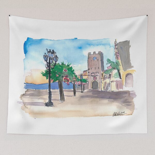 Item preview, Breathtaking Belvedere Square in Taormina Sicily Italy II designed and sold by artshop77.