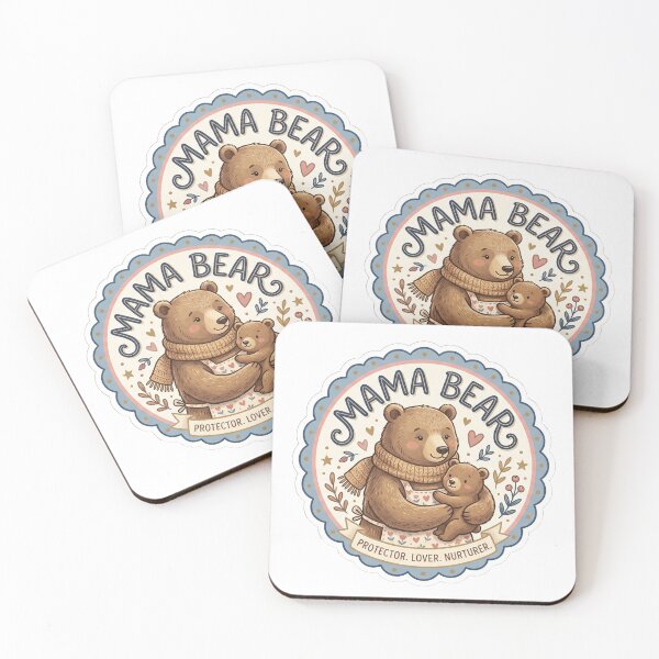 Item preview, Mama Bear Sticker | Protector Lover Nurturer | Cute Watercolor Bear Mom Badge Sticker designed and sold by CUTE & FUN CREATIONS.