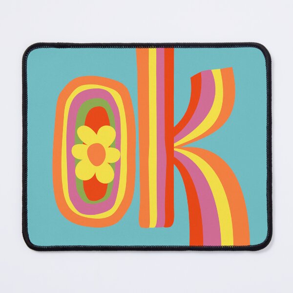 Item preview, Groovy Retro OK Typography - 70s Flower Power Aesthetic designed and sold by nineFlorals.