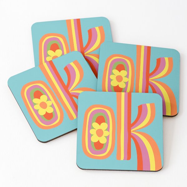 Item preview, Groovy Retro OK Typography - 70s Flower Power Aesthetic designed and sold by nineFlorals.