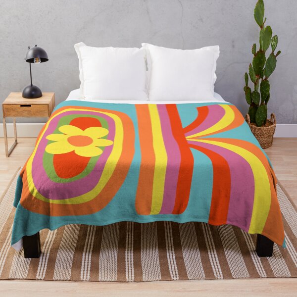 Item preview, Groovy Retro OK Typography - 70s Flower Power Aesthetic designed and sold by nineFlorals.
