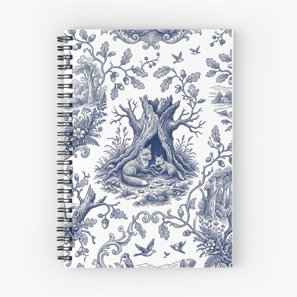 Item preview, Vintage Blue Woodland Toile - Stag, Foxes, Owls Design designed and sold by warayut.