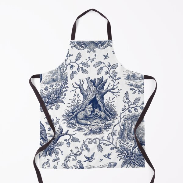 Item preview, Vintage Blue Woodland Toile - Stag, Foxes, Owls Design designed and sold by warayut.