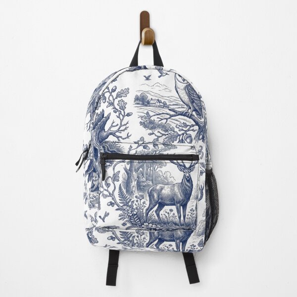 Item preview, Vintage Blue Woodland Toile - Stag, Foxes, Owls Design designed and sold by warayut.