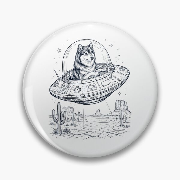 Item preview, Vintage Finnish Lapphund Riding UFO Dog Mom Dad Lover designed and sold by DoodleTortle.